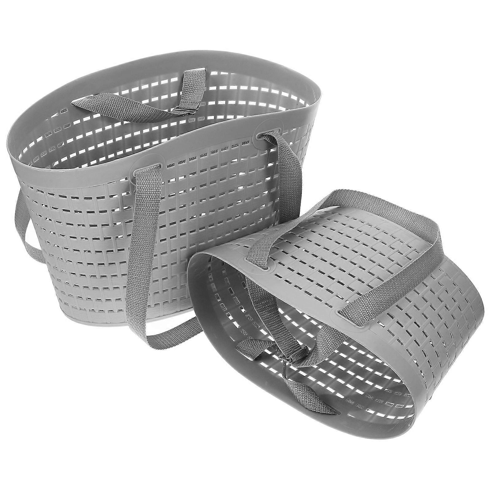 Laundry Hamper Plastic Basket for Clothes Storage 2Pcs