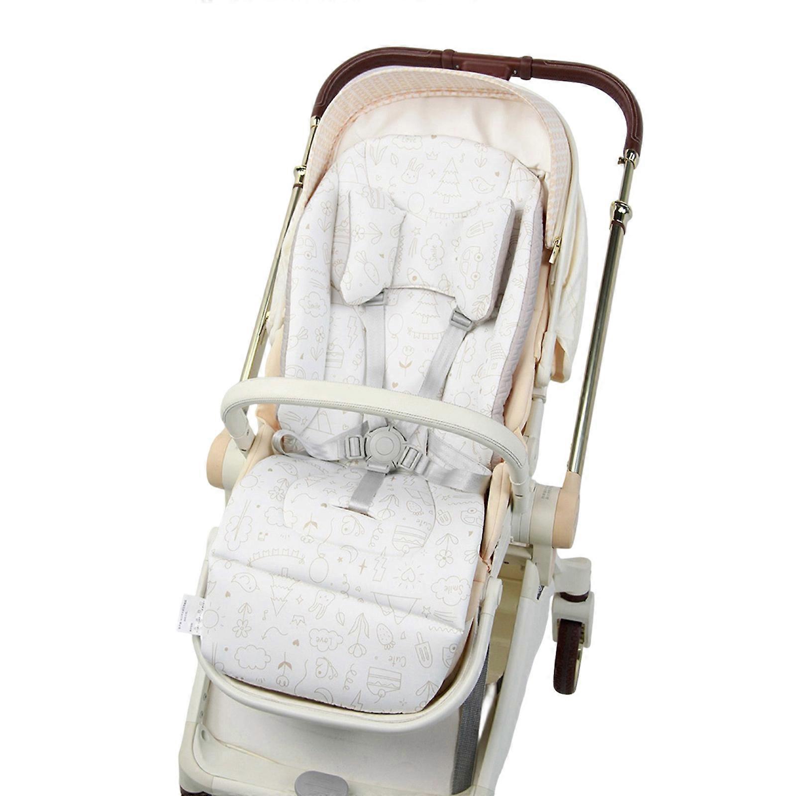 Soft Washable Strollers Cushion With Thick Padding For Shock Absorption And Support Infant Pushchair Mat Multicolor