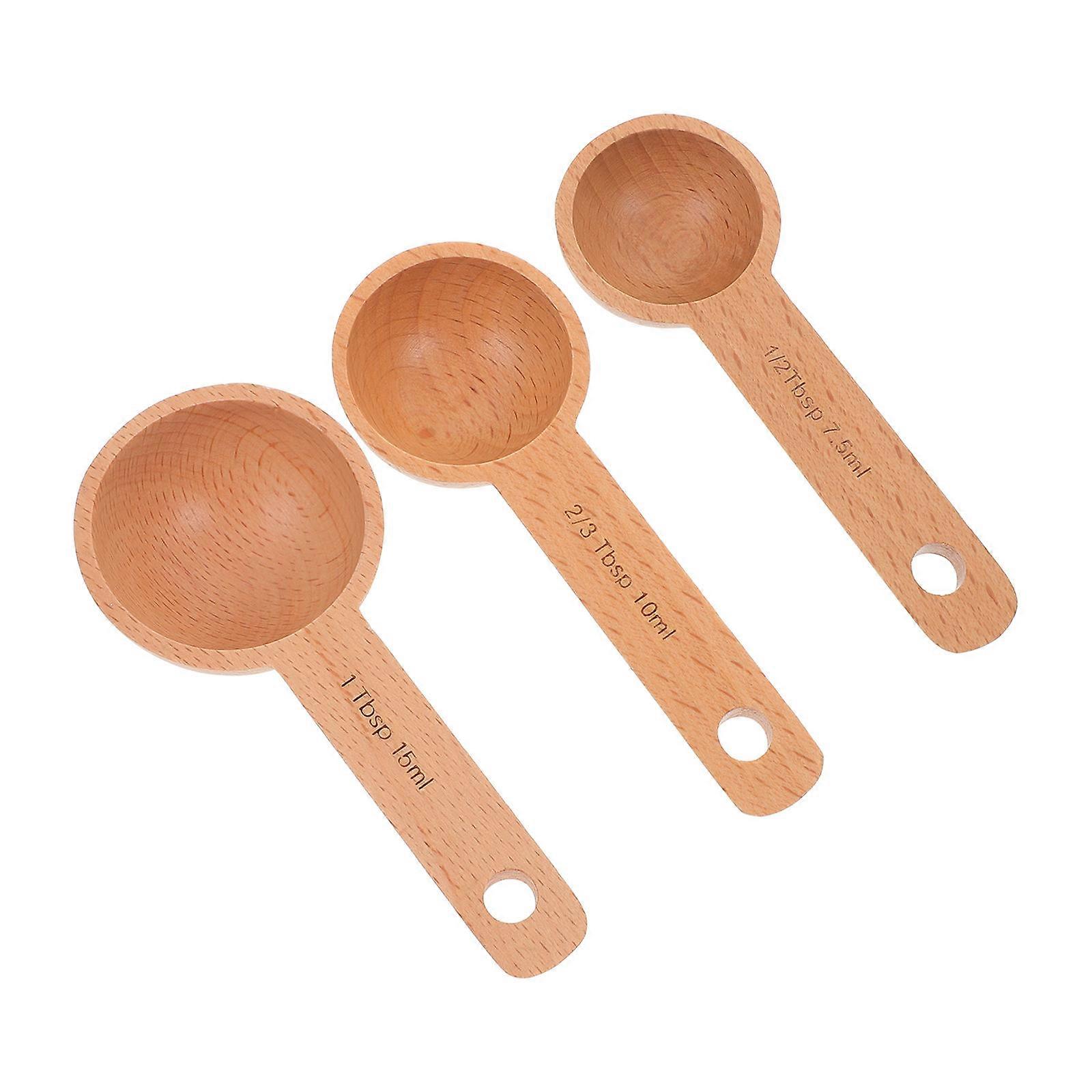 Coffee Beans Wood Scoop Measuring Spoons for Home Use 3Pcs Set