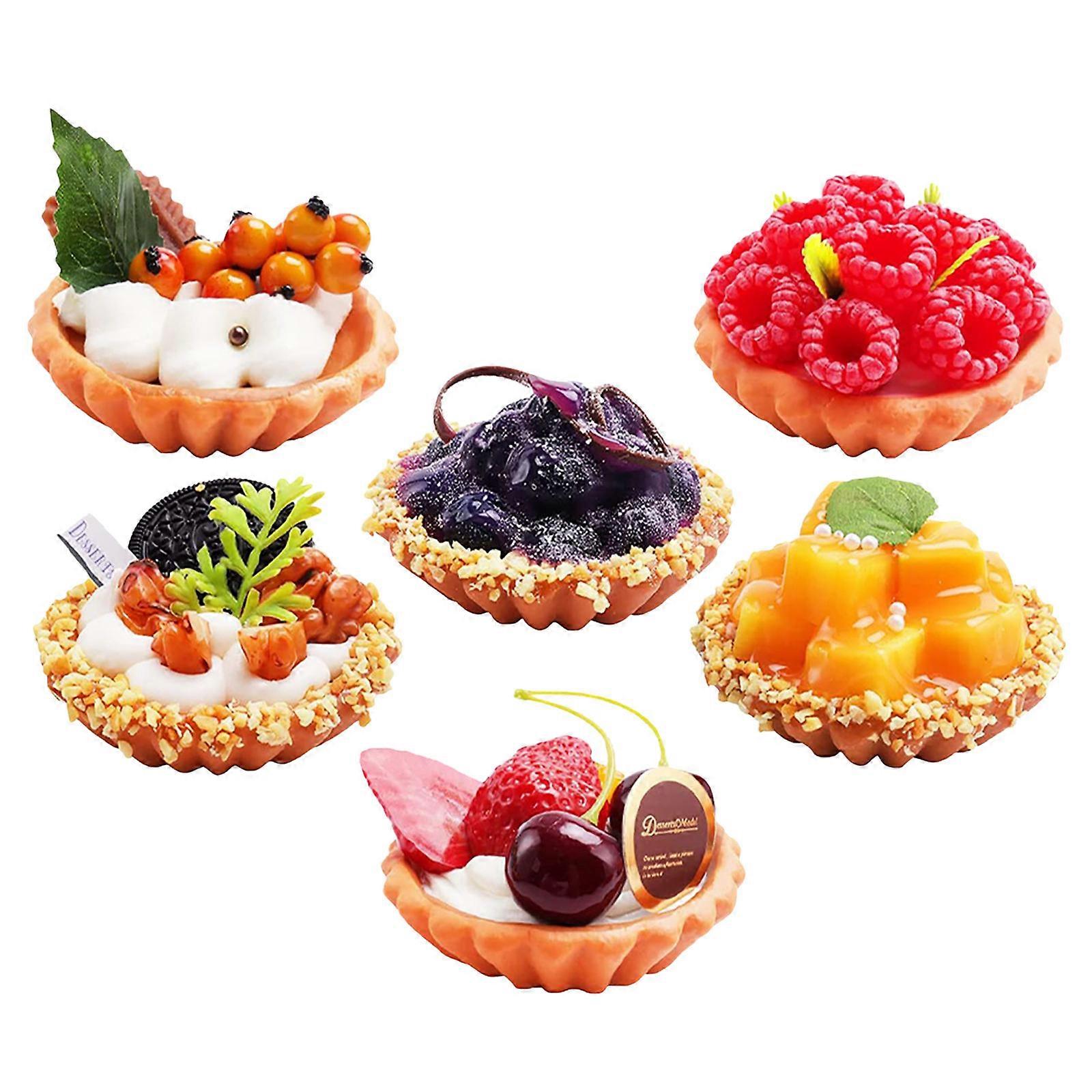 Simulation Cake Cake Models for Decoration 6Pcs Assorted Color Compact Display Props