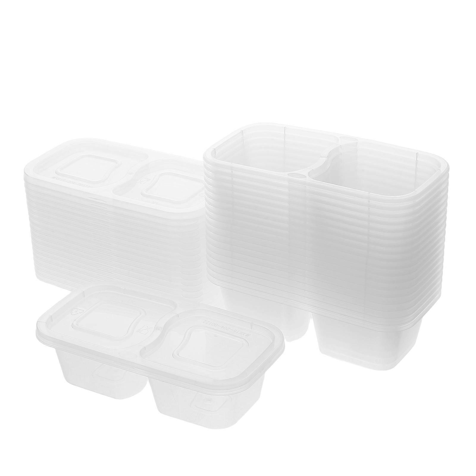 Snack Box Double Compartment Condiment Containers for Storage Use 20Pcs