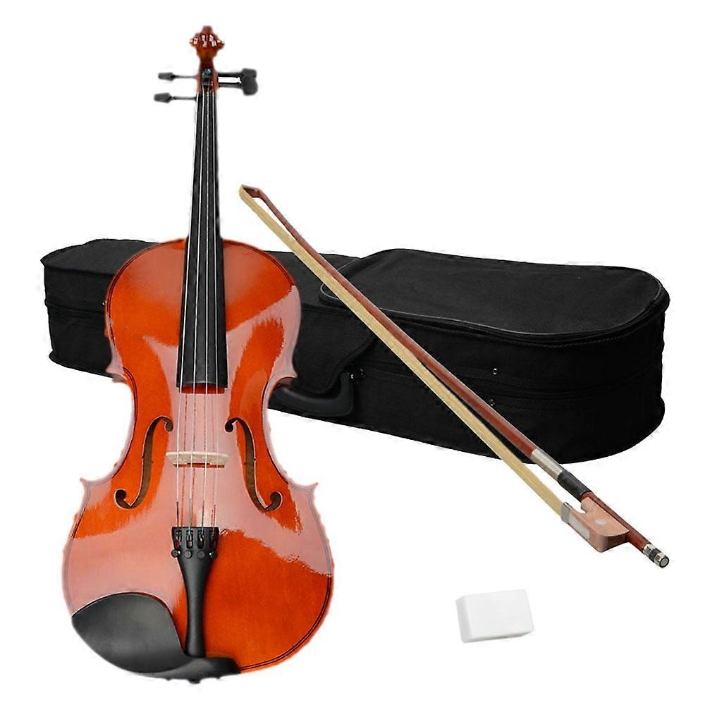 Viola acústica de 16 polegadas com estojo protetor, arco e breu - Cor natural - Perfeita para músicos de nível intermediário.