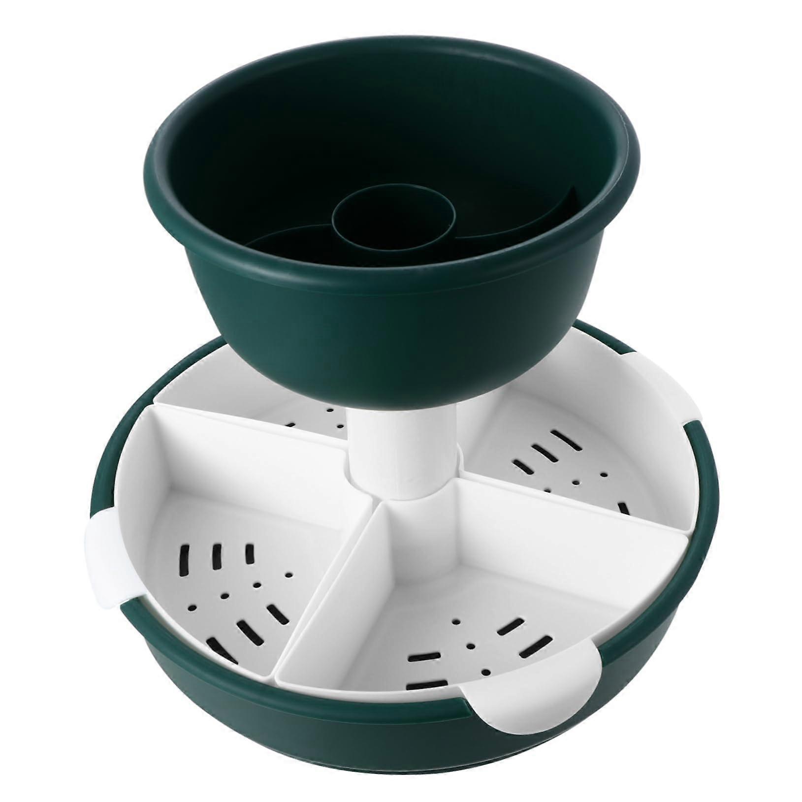 Double Layer Rotating Drain Basket for Kitchen, Large Capacity Fruit Vegetable Colander