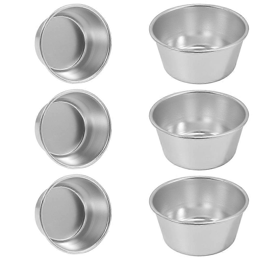 6Pcs Metal Pudding Molds Reusable Cake Mold Non-stick Muffin Cups Pudding Baking Tool