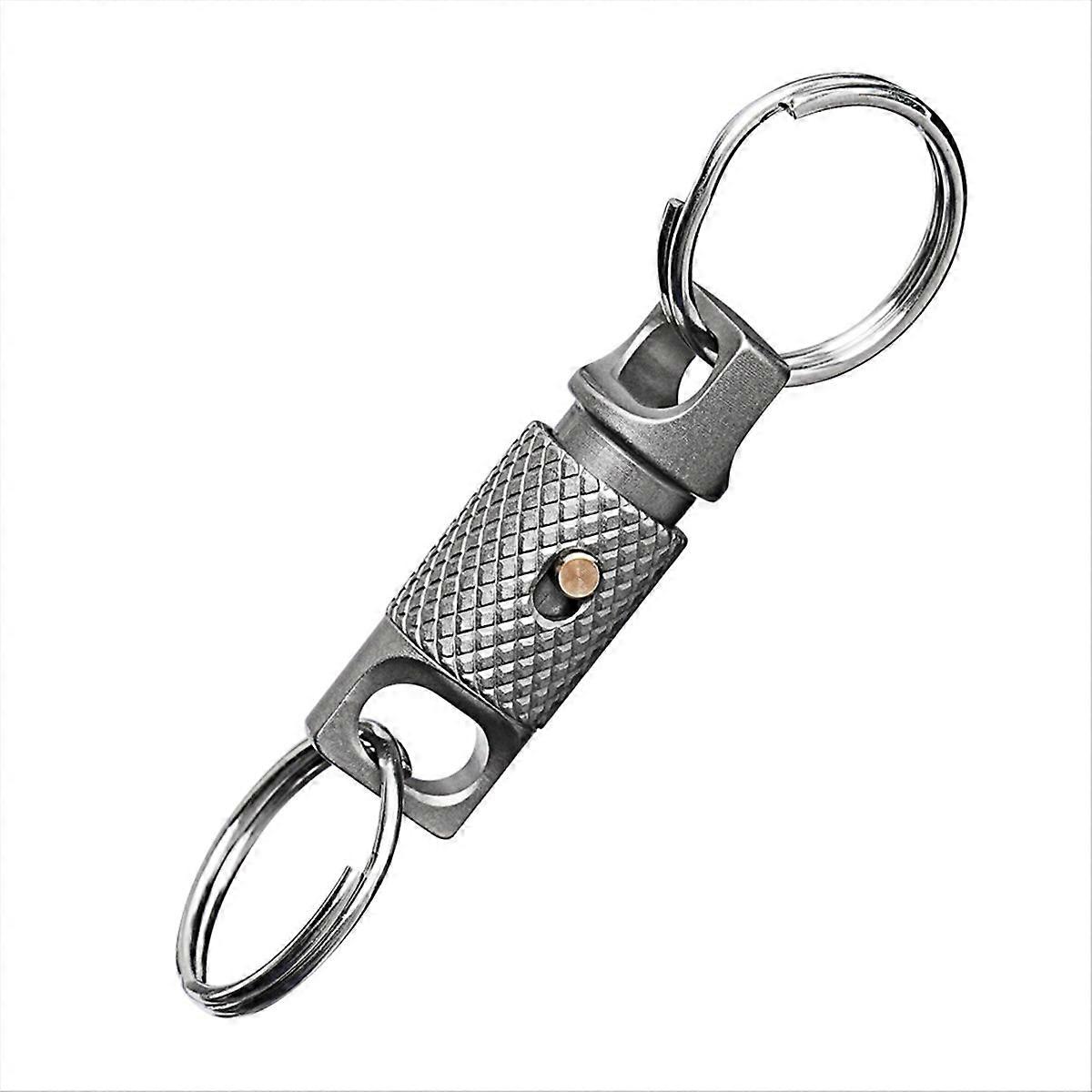 Titanium Alloy Knurling Keychain 360Degree Rotation Quick Dismantling