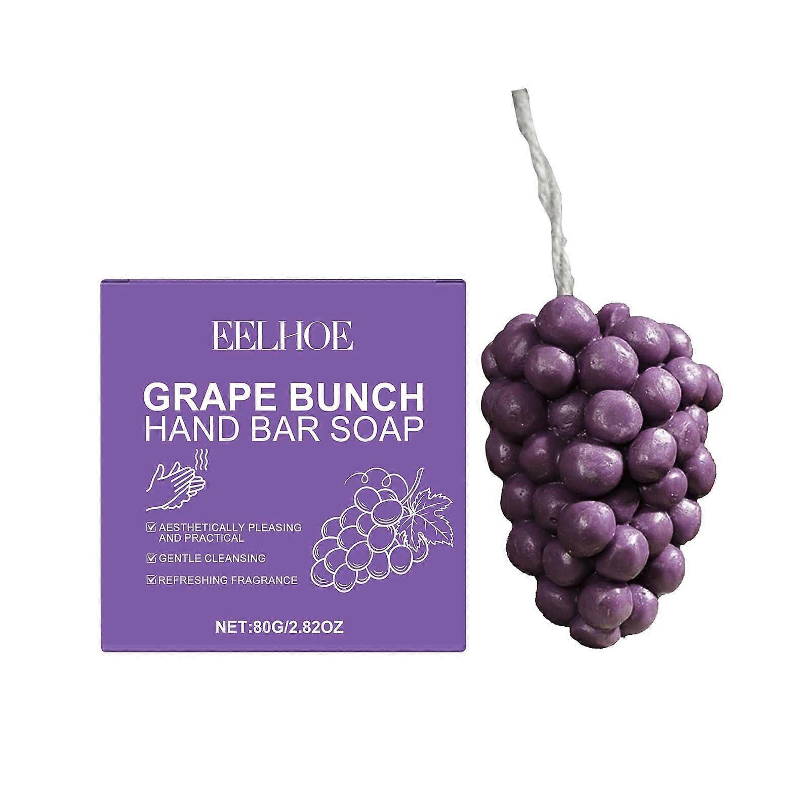 Grape Cluster Shaped Soap - Gentle Cleansing & Refreshing Grape Fragrance, Daily Hand & Body Soap, Moisturizing Formula, Sulfate-Free, Suitable for Al