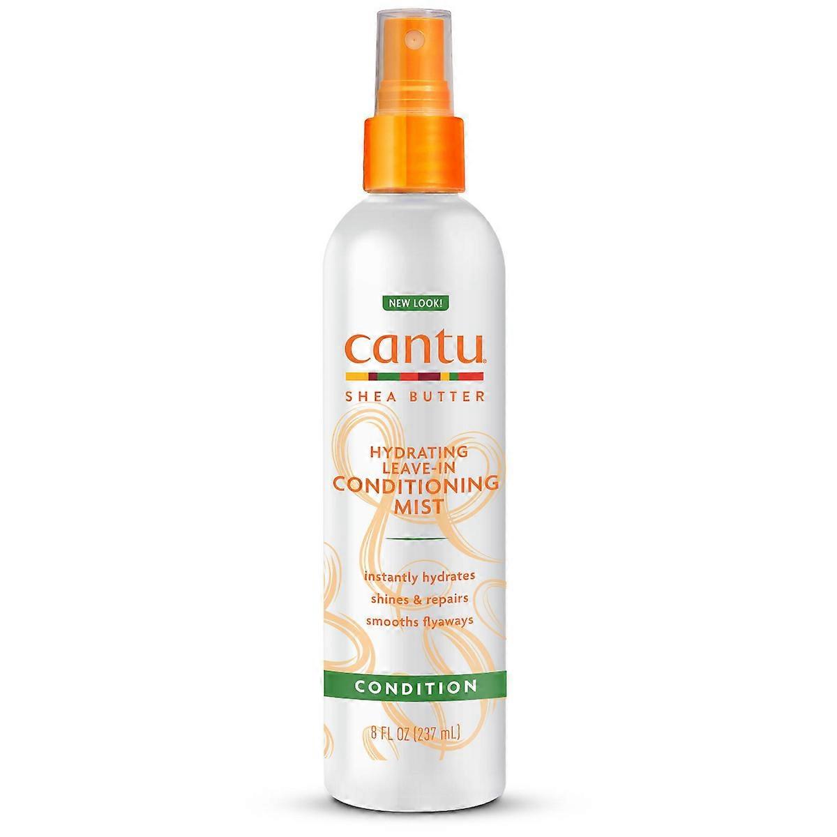 Spray idratante senza risciacquo Cantu con burro di karité puro, districa, combatte l'effetto crespo, dona lucentezza - 8 oz