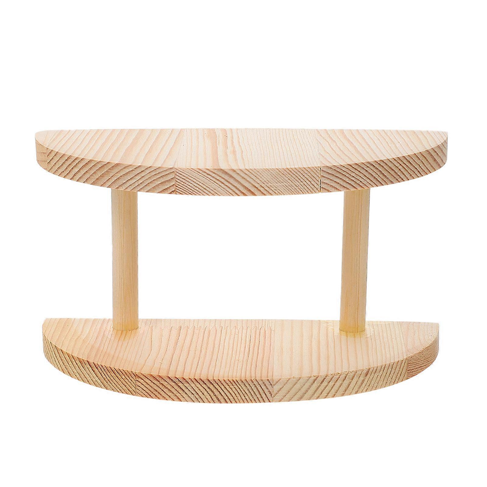 Practical Glasses Rack Wood Stand for Display Use 3Pcs Multi-Layer Holder