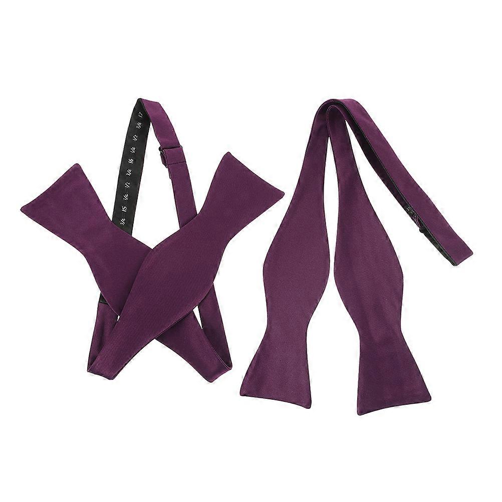 Men Bow Tie Purple Solid Tie for Weddings 2Pcs Formal Wear