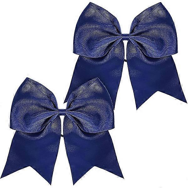 2-pack large cheerleading bows in navy blue, 20.3 cm