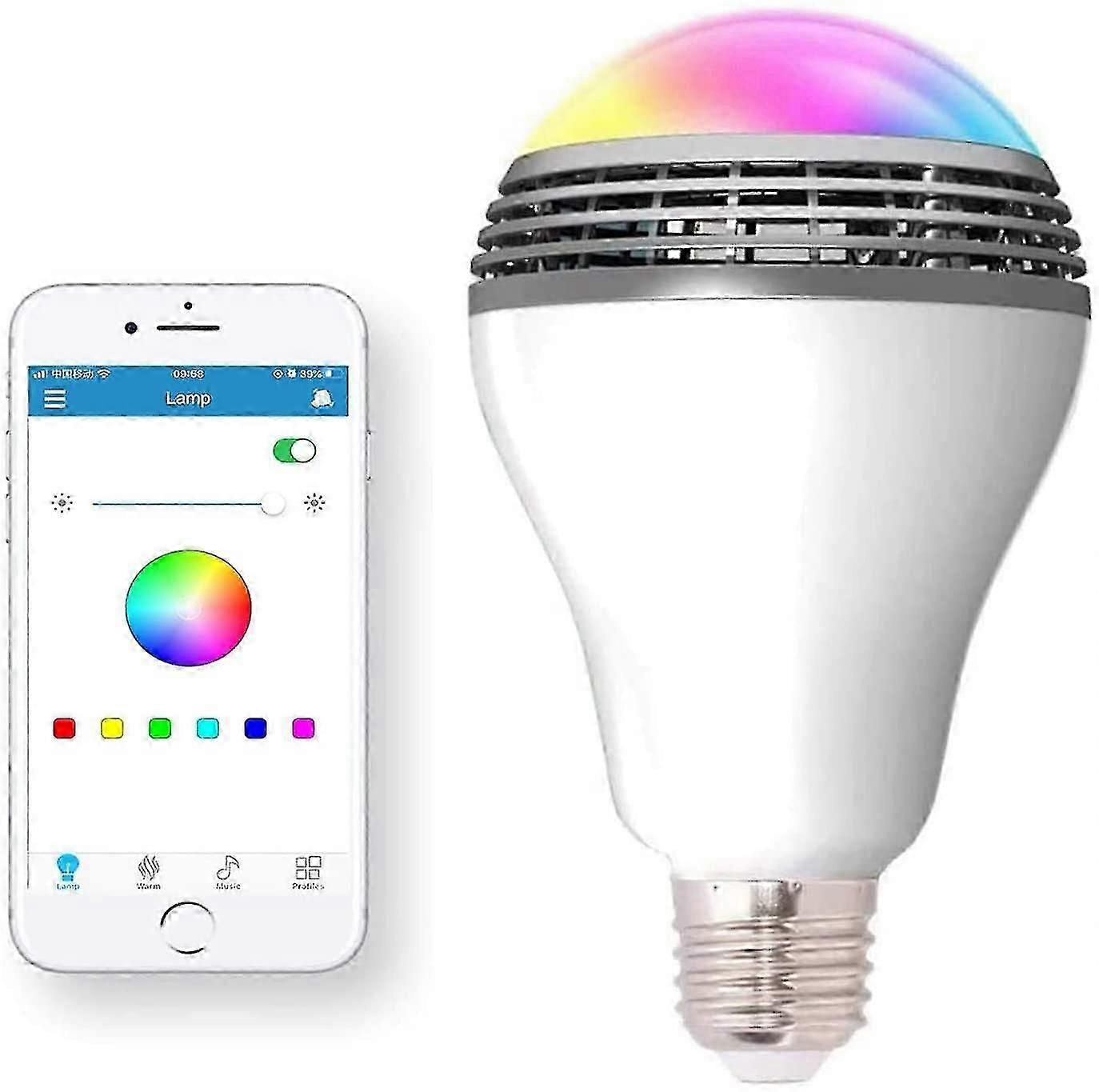 Bombilla de altavoz Bluetooth inteligente, control de luz inalámbrico