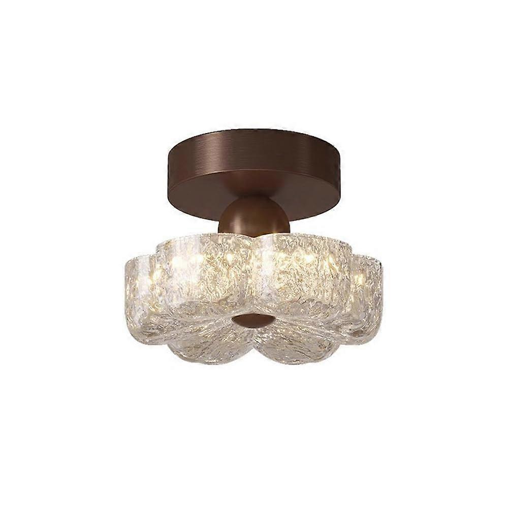 LED Ceiling Light with Adjustable Color Temperature, Modern Semi Flush Mount, CRI 90 Resin for Hallway