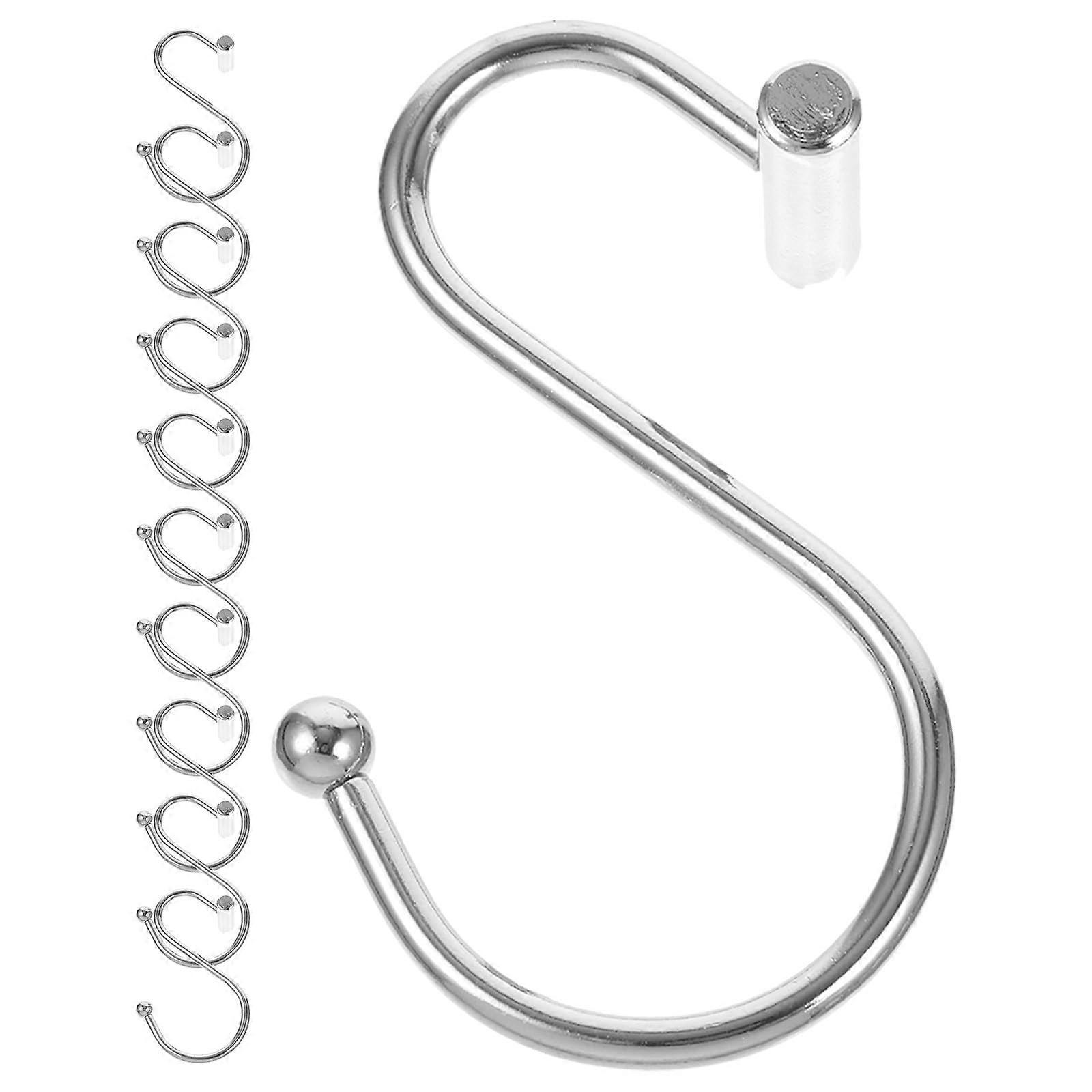 24pcs RustResistant Metal SShaped Shower Curtain Hooks and Holdbacks for Bathroom Drapes