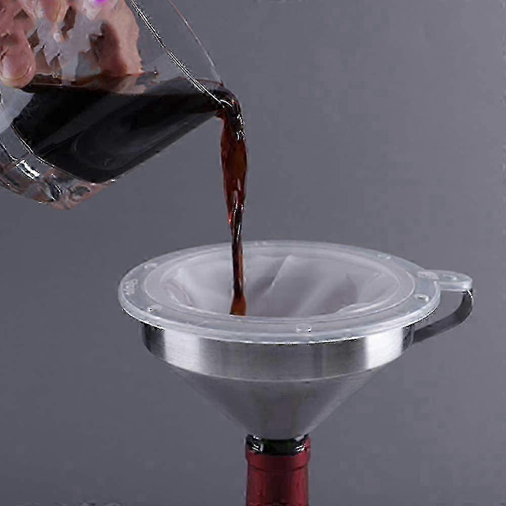 4-Piece Fine Mesh Sieve Set Compatible with 13cm Kitchen Funnel for Straining Jam Food Wine