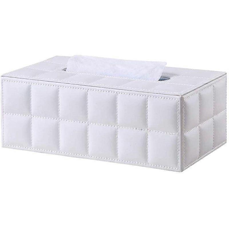 Household leather napkin box, white
