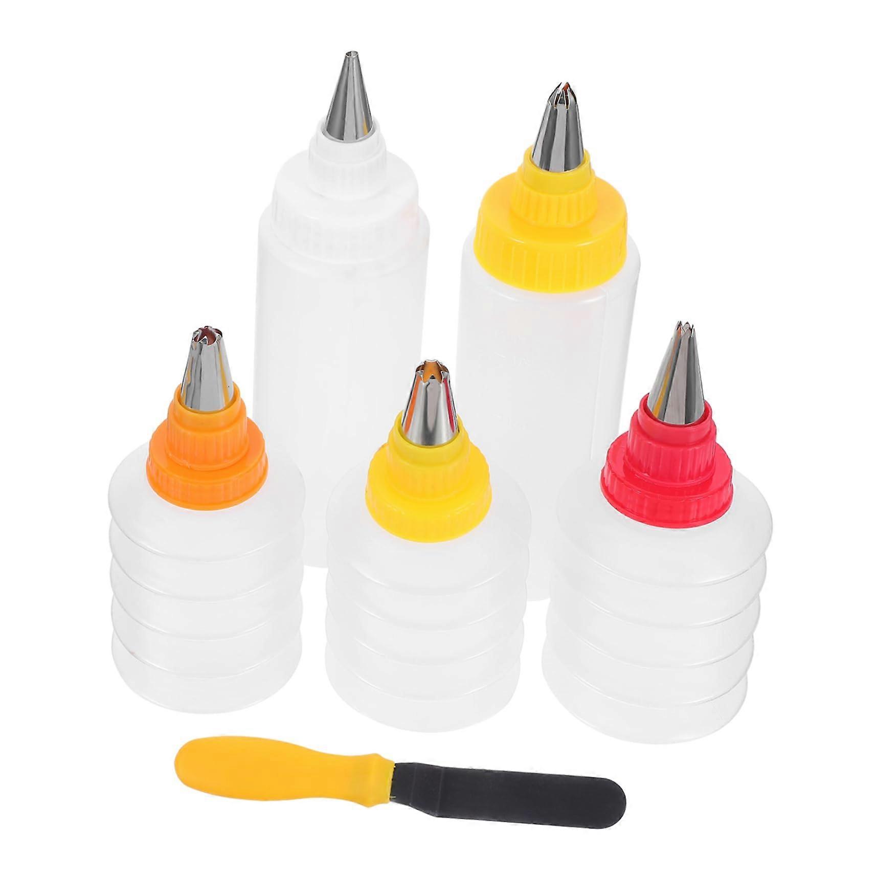 Cake Decorating Kit with 6pcs Reusable Icing Piping Bottles for Precise Dessert Styling