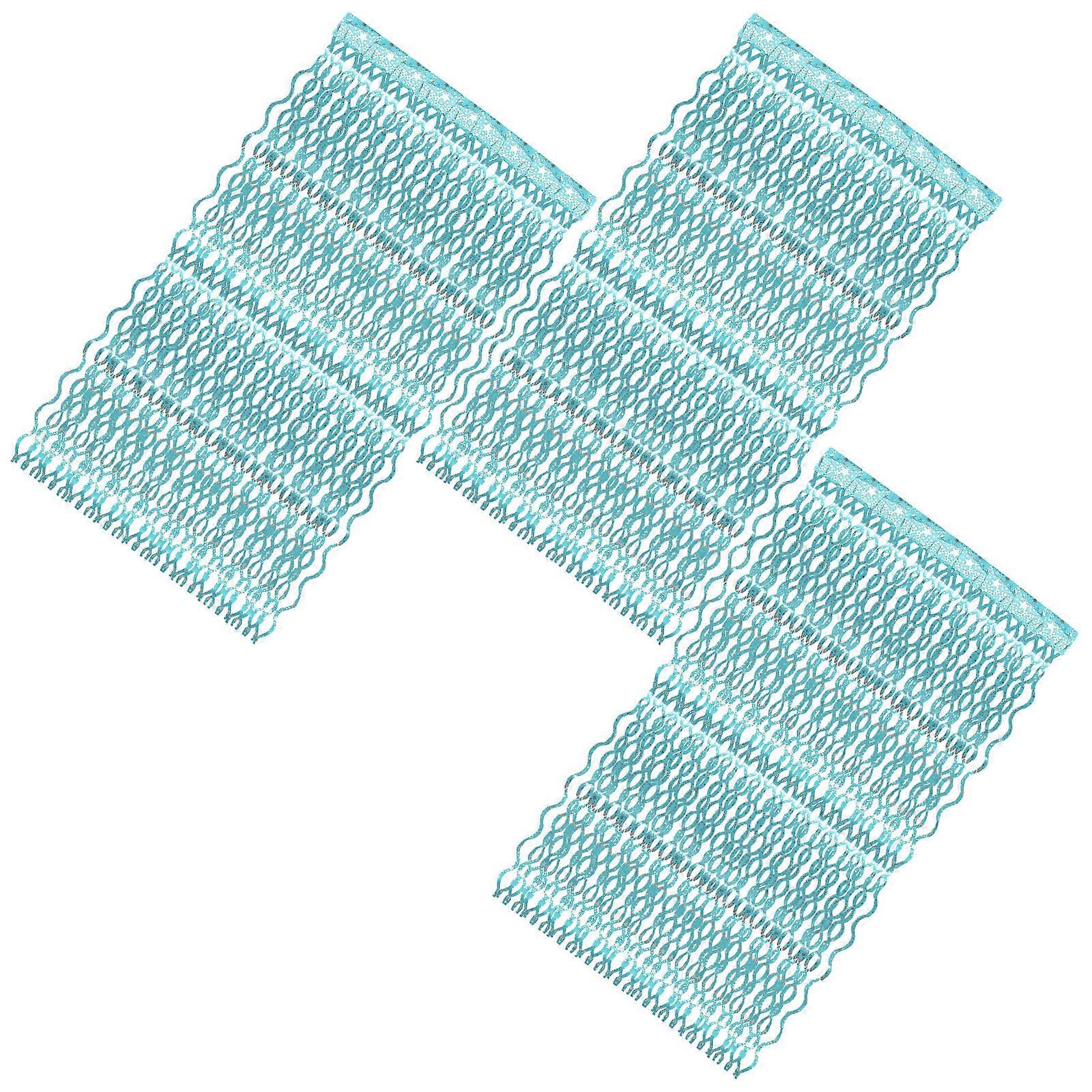 Fringe Backdrop Decorations 6Set Rectangular Sky-Blue Party Layout Props Ideal For Holiday Celebration 200x100cm