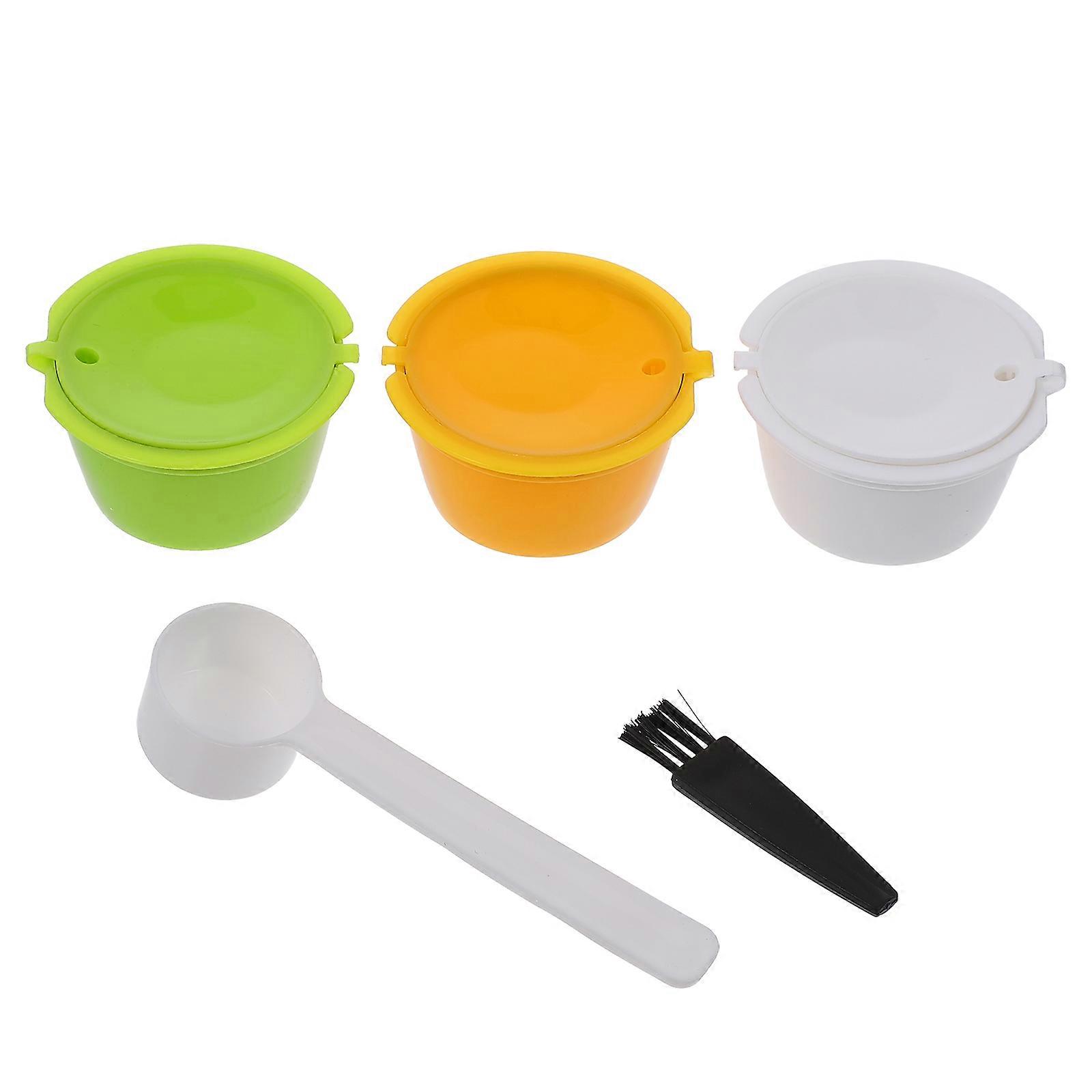 Coffee Tamper Reusable Coffee Capsule Filter Cup for Machines 3Pcs Set