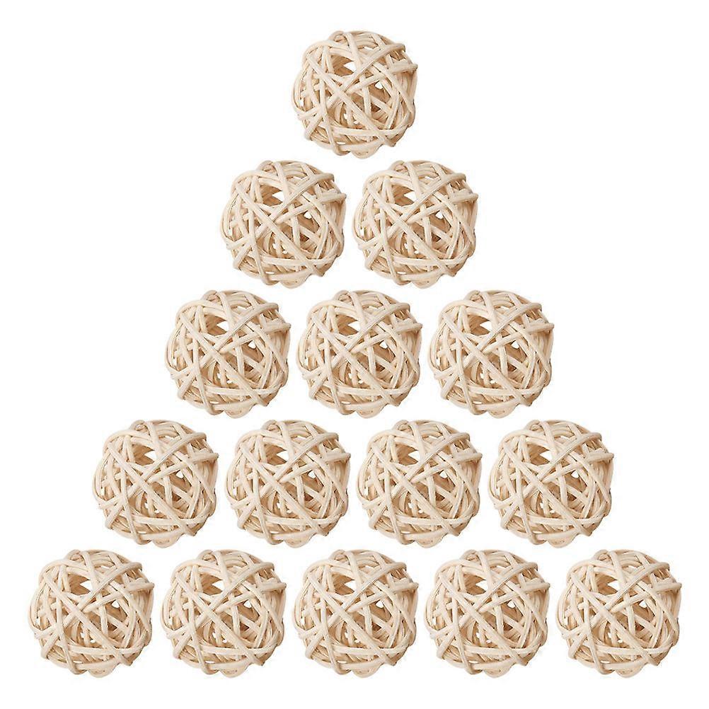 Natural Rattan Balls Aromatherapy Diffuser Balls for Decor 25Pcs Beige