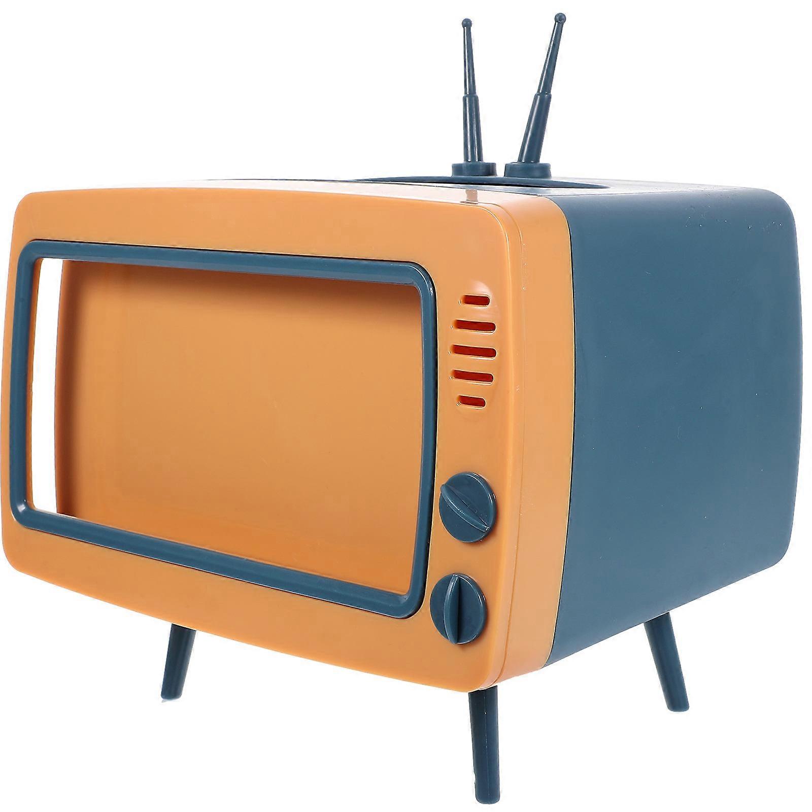Decorative Tissue Holder Television Shape Tissue Storage Multi ABS Desktop Napkin Box 1Pcs