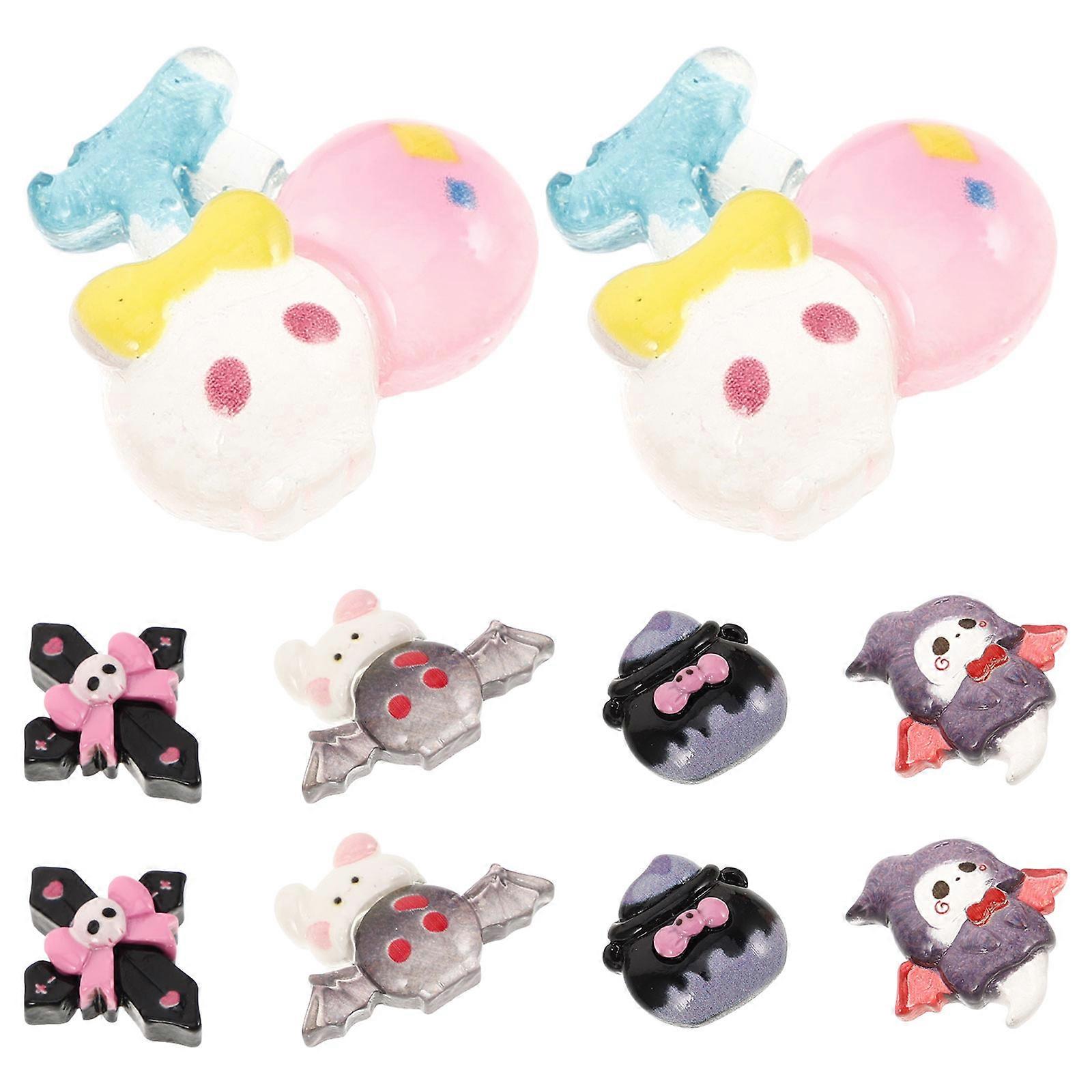 Creative Halloween Resin Accessories Flatback Decorations for Phone Case 10Pcs