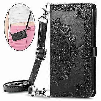 Case For Iphone 13 Mini Black Japanese And Korean Messenger Bag Long Lanyard Waist Crossbody No6696