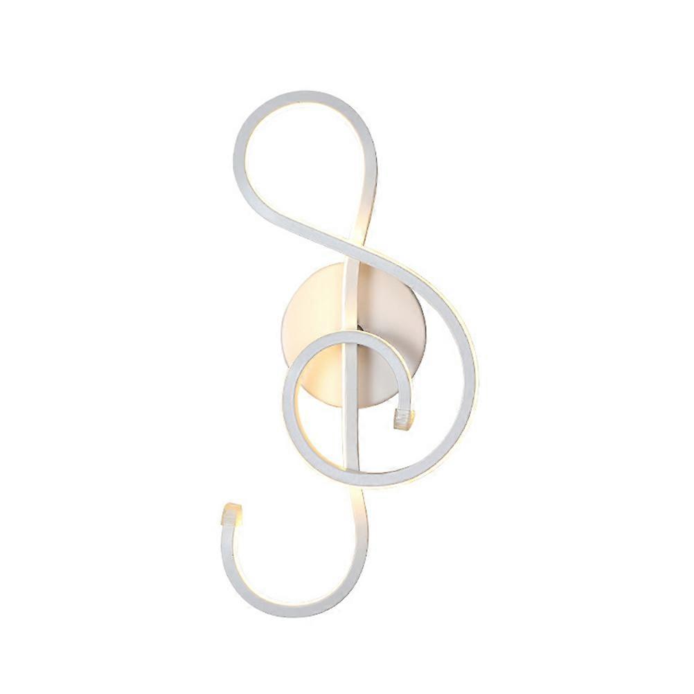 Indoor LED Wall Lamp Musical Note Shape for Lighting 22W White Bedside Lamp