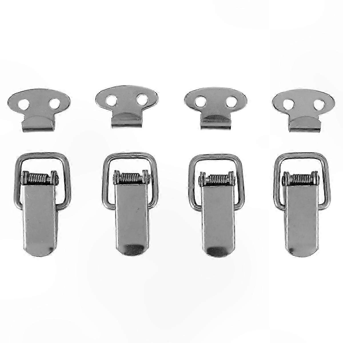 Silver Tone Spring Loaded Toggle Switch Latch for Cabinets 4 Pack