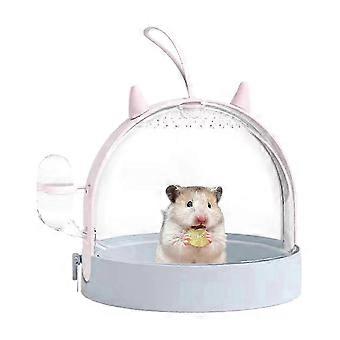 Cage de transport pour hamster, cage de voyage pour petits animaux, 18,1 x 18,1 x 15,7 cm, violet 2025