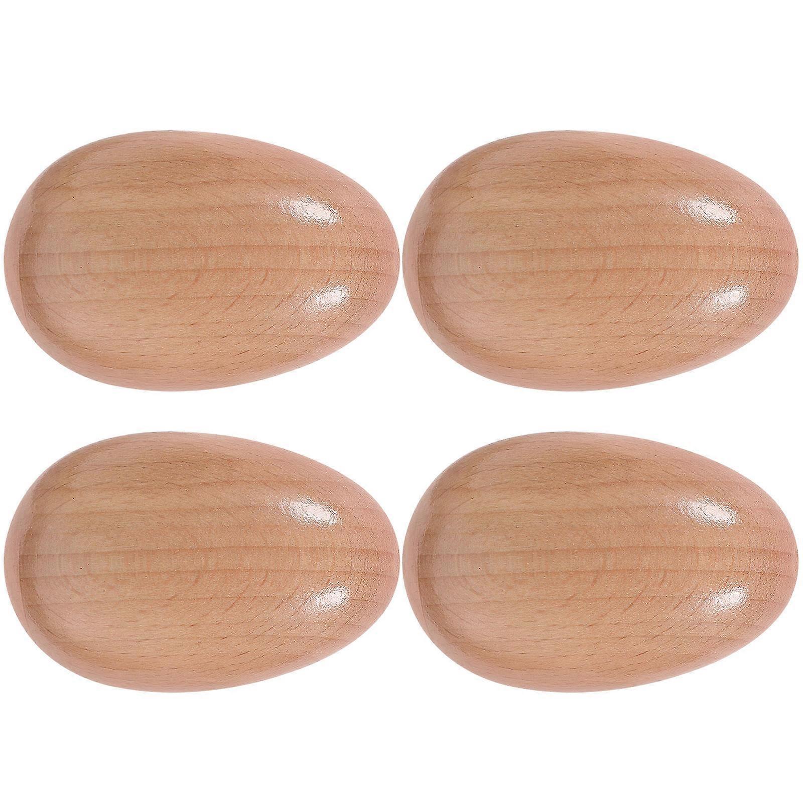 Maracas Hand Percussion Instruments 4Pcs Wood Eggs Shakers For Easter Festivities Childrens Creativity Development