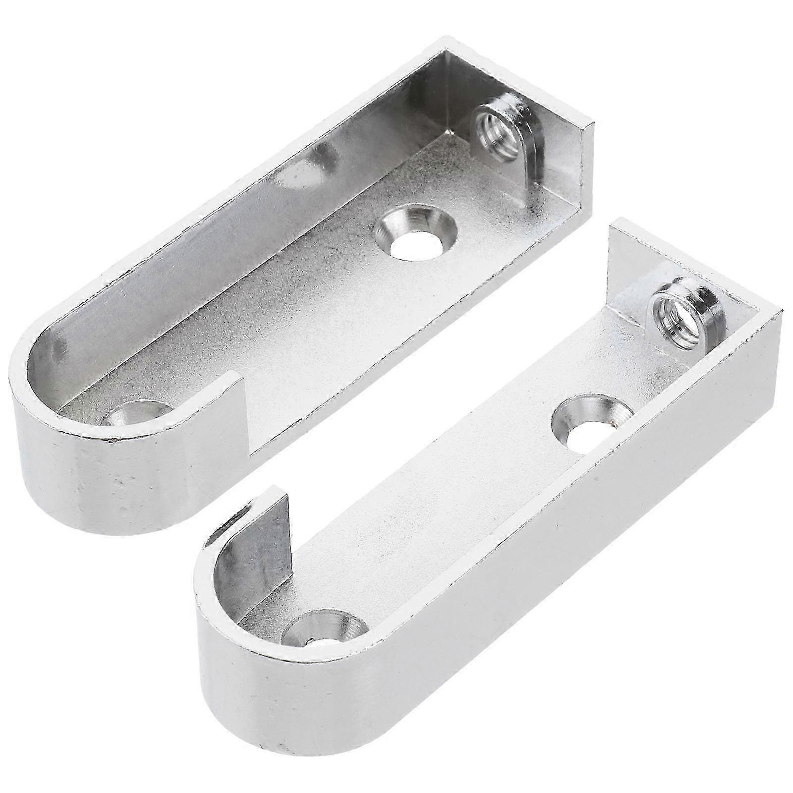 Clothes Rod Bracket for Wardrobe Tube Support 6Pcs Silver Finish