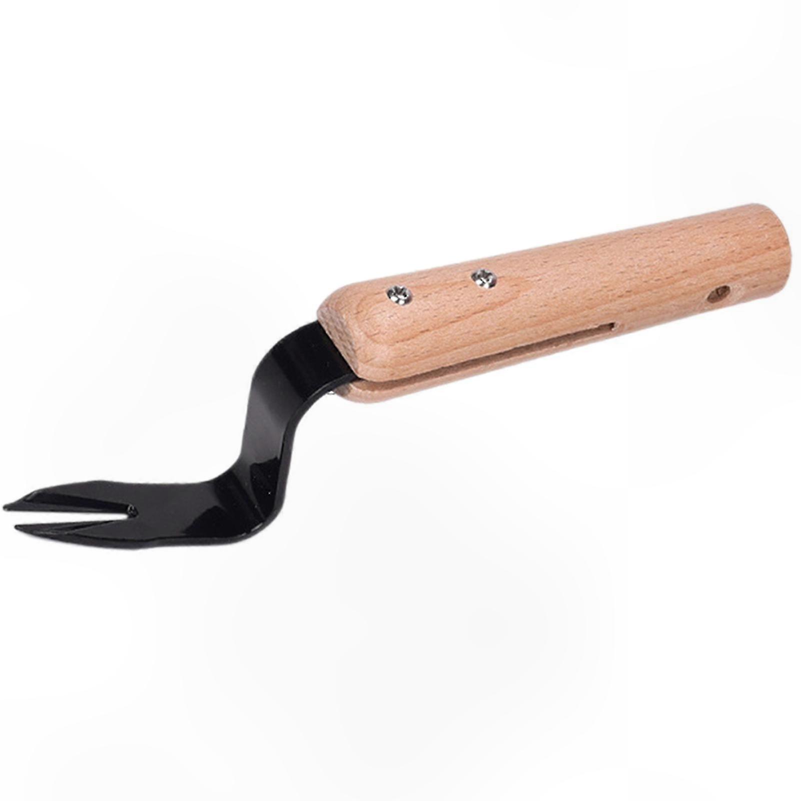 Wood Handle Hand Weeder Fork for Garden Grass Removal and Deep Digging Tool