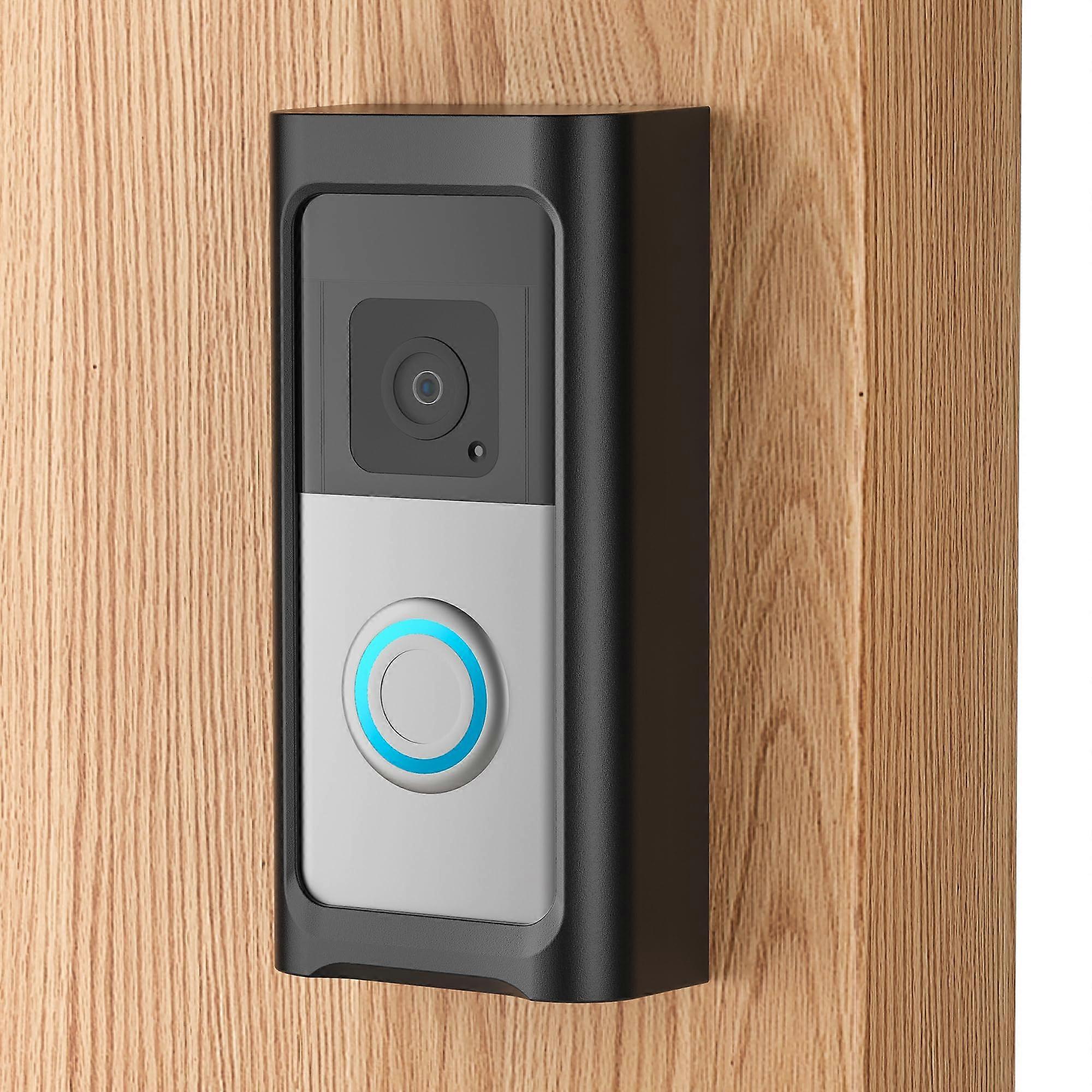 No Drill Adhesive Bracket Mount for Ring Battery Plus Pro Video Doorbell 4 3 3Plus Black