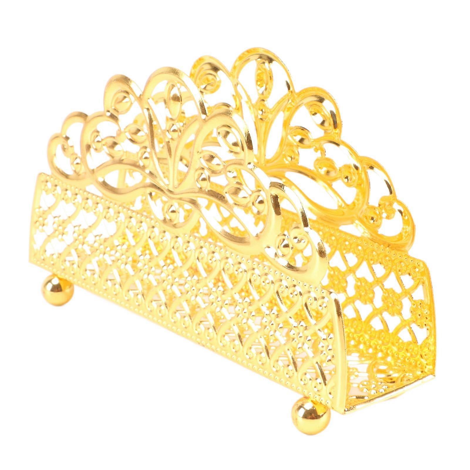 Vintage Gold Napkin Holder with Sturdy Iron Construction for Kitchen Table Decor