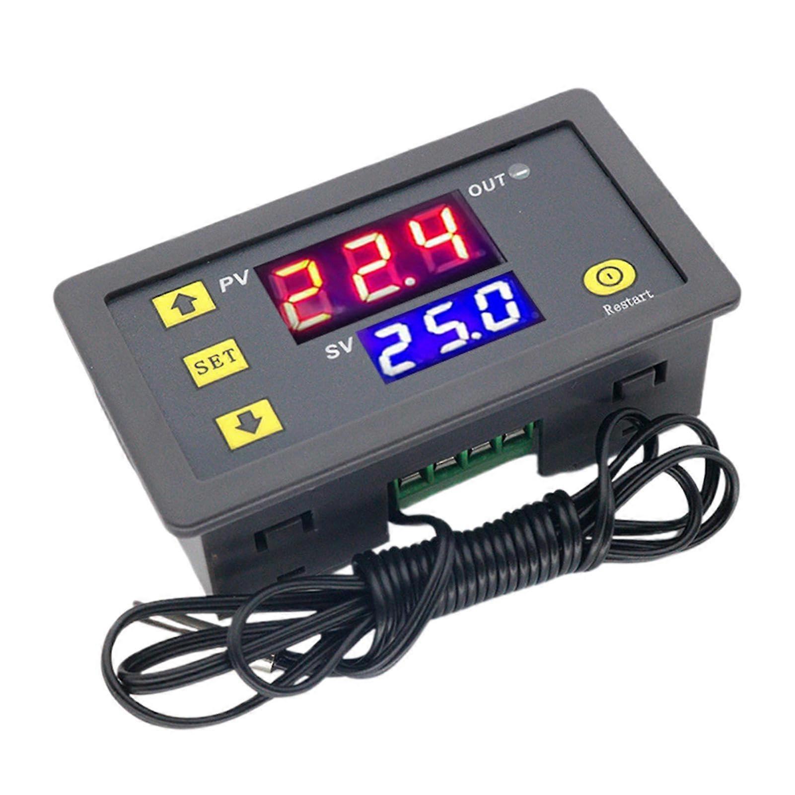 Digital Temperature Controller with Dual LED Display and MultiMode Thermostat Relay Switch for Home