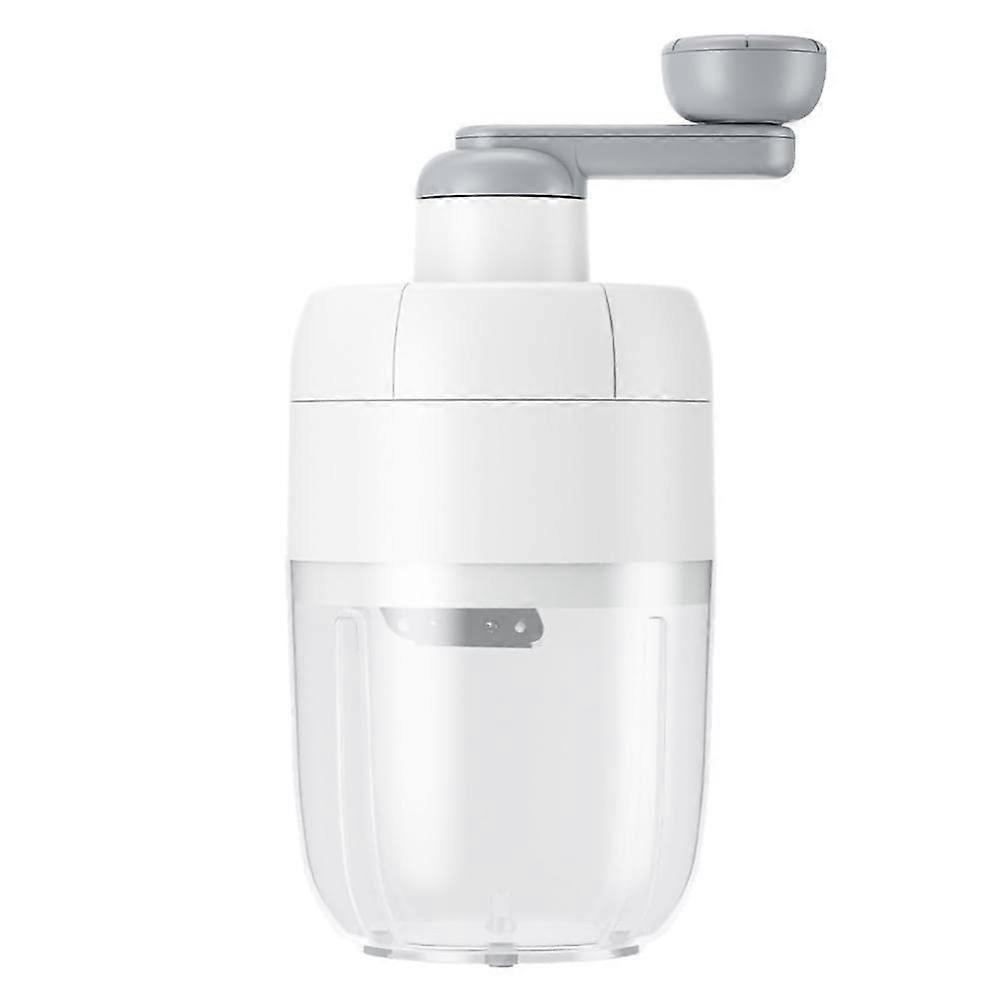 Ice Crusher and Ice Shaver Machine with Easy Hand Crank, Durable Blades, Large Bin, White