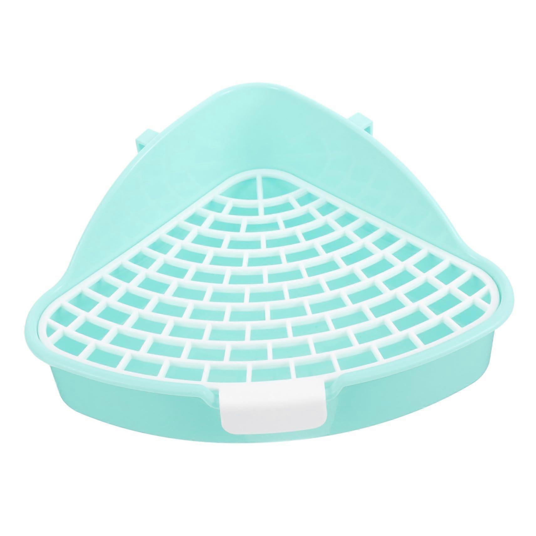 Rabbit Litter Box Corner Triangle SplashProof EasyClean Tray for Bunny and Guinea Pig