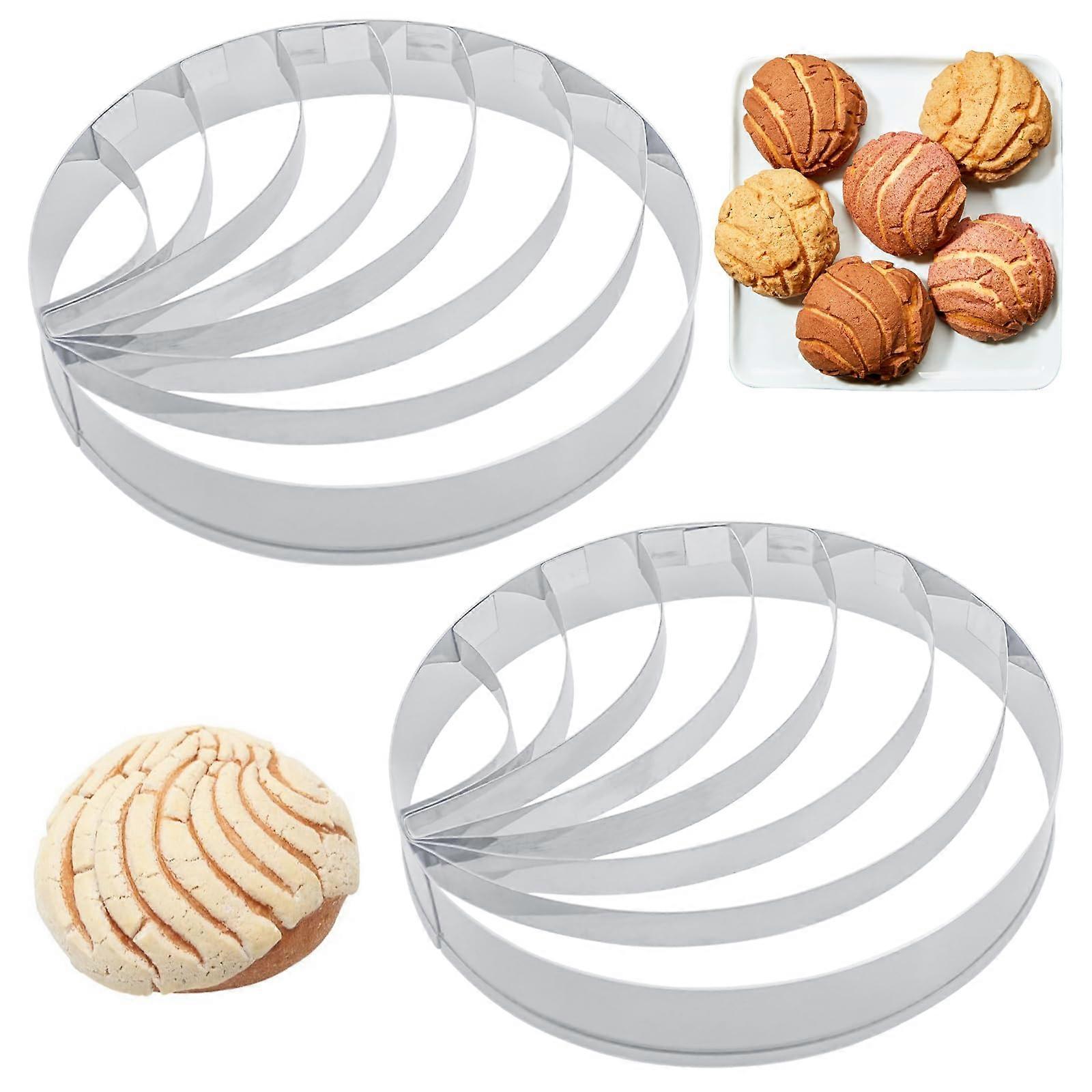 2Pack Mexican Concha Bread Cutter Set, Stainless Steel Dough Cutter with Precise Pattern Design