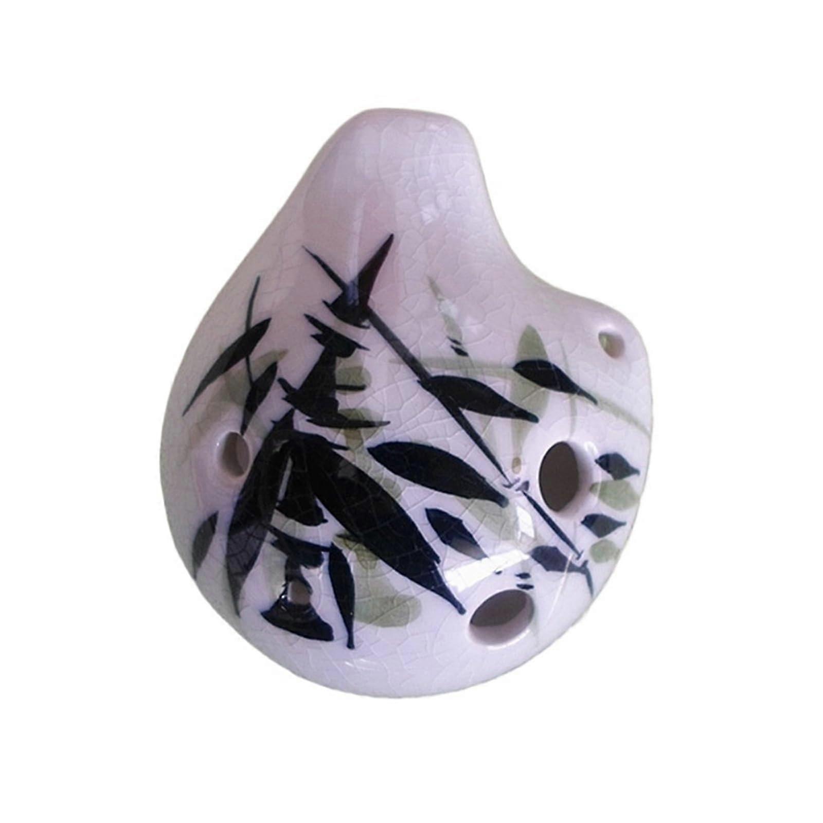 6 Hole C Key Ceramic Ocarina for Beginners, Professional Tuned with Smooth Polished Surface