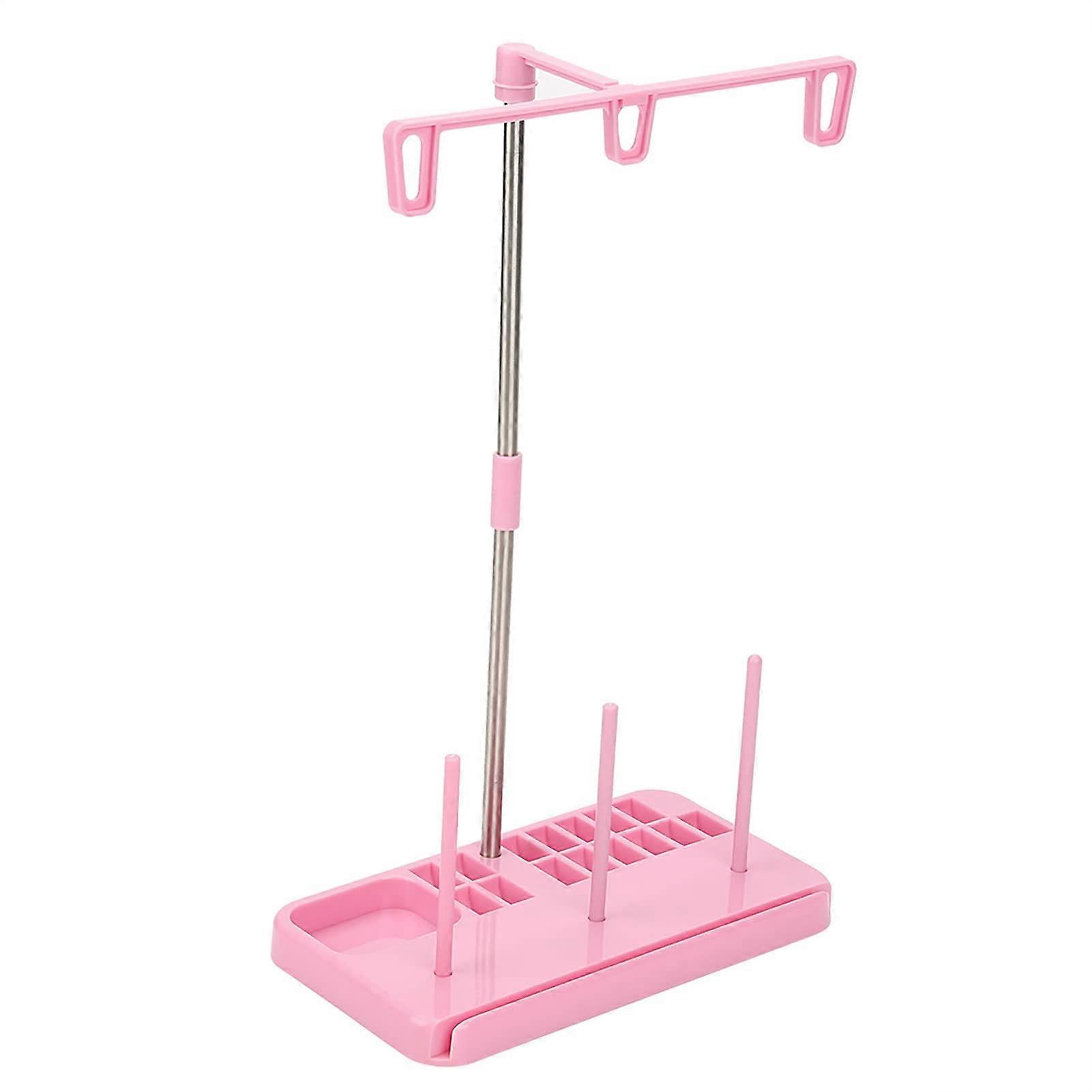3 Cone Thread Spool Holder with Triple Spool Capacity for Sewing Machine and Embroidery Stand Pink