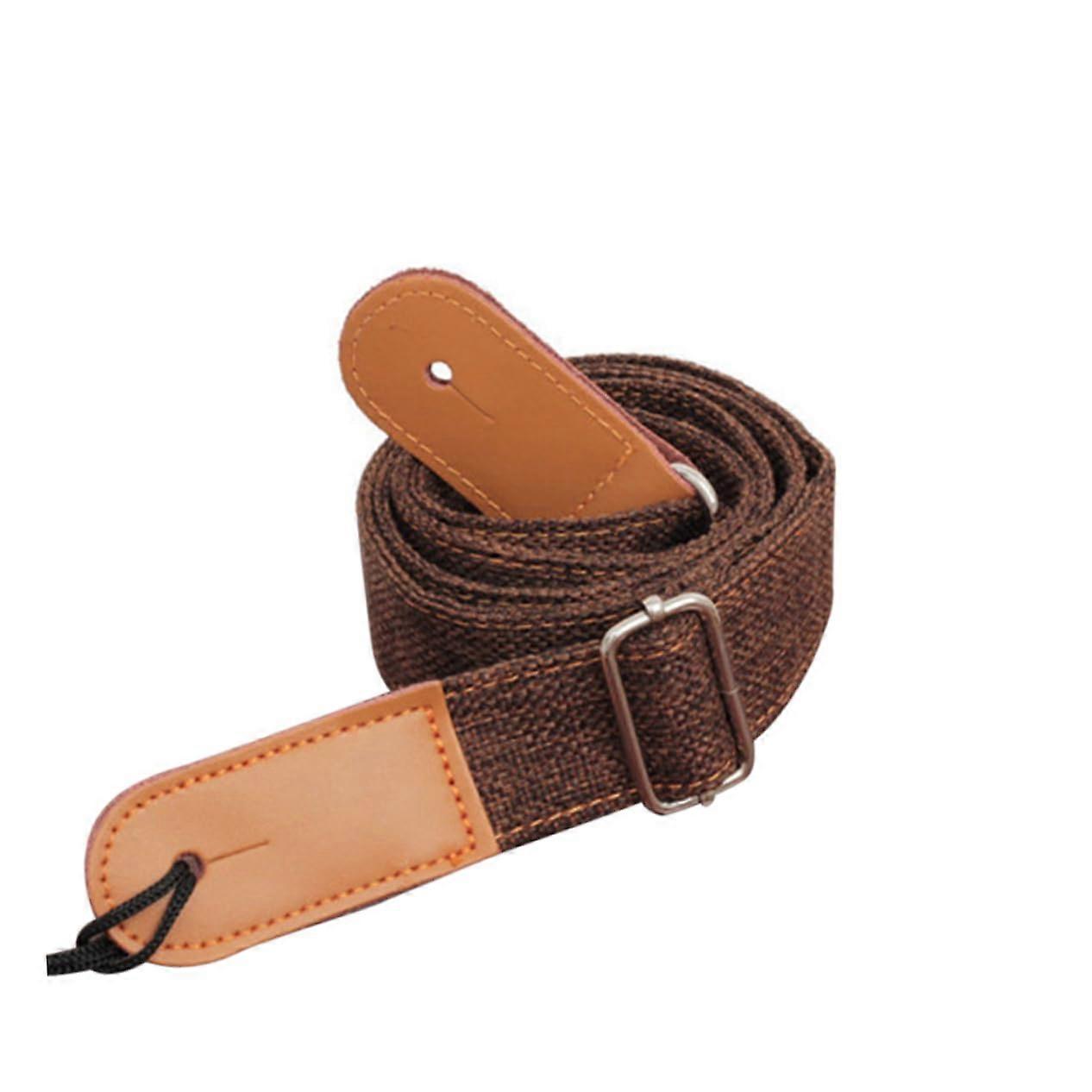 Ukulele Strap Adjustable Cotton Leather Comfortable Shoulder Strap for Concert and Tenor
