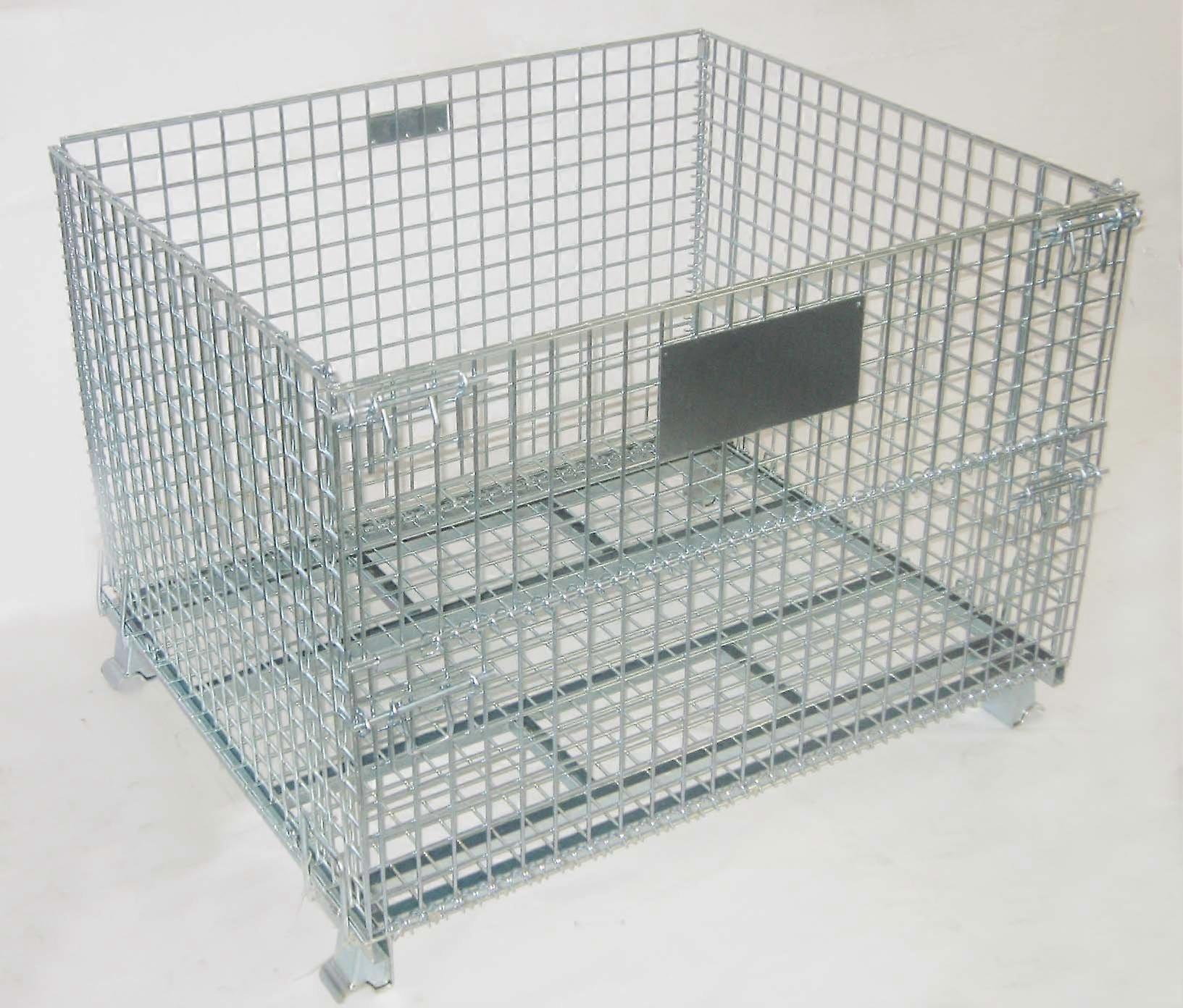 Wire Mesh Storage Container 800kg Capacity Foldable Cage 1000x800x840mm for Warehouse