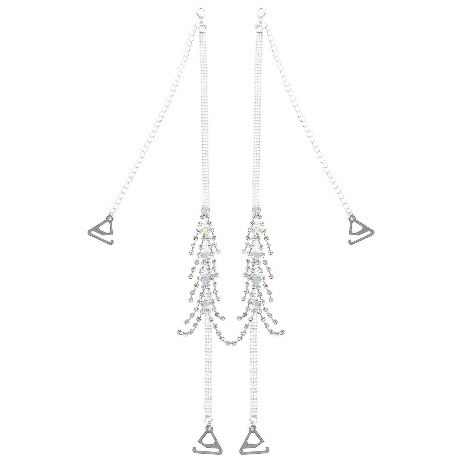 Rhinestone Bra Strap Adjustable Replacement Bra Shoulder Strap 1Set for Decor