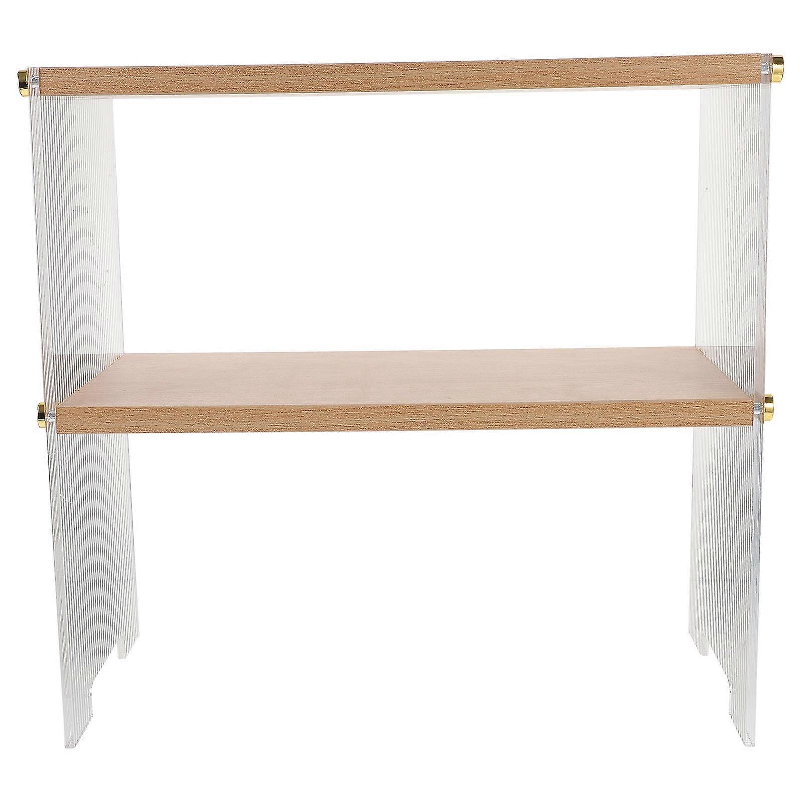 Wooden Acrylic Display Shelf for Storage Use Cup Storage Rack Multi-Layer