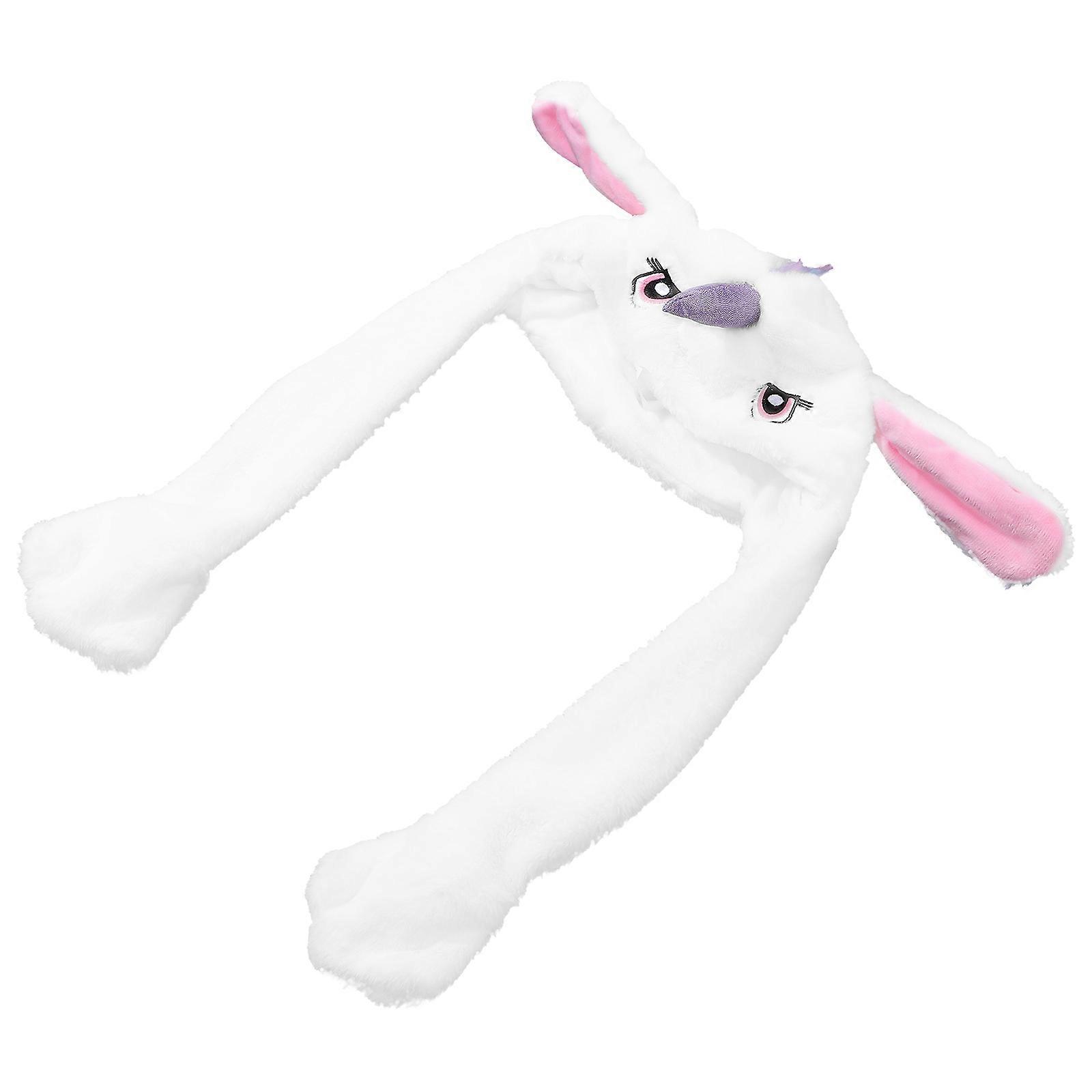 Interactive Plush Unicorn Hat for Wearing White Cute Ear Moving Party Accessory