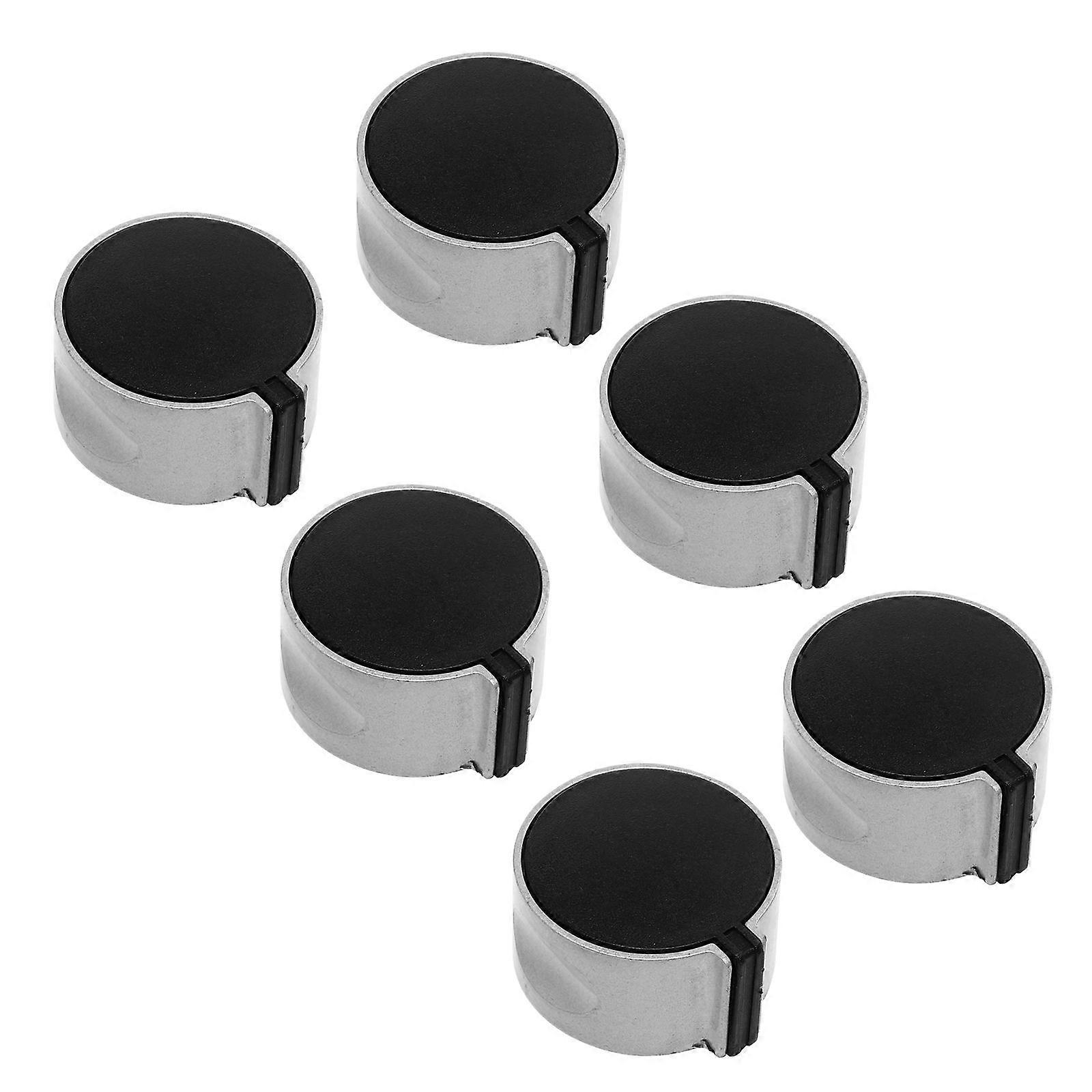 Gas Stove Control Knobs Silver Round Kitchen Cooker Home Kitchen 6Pcs
