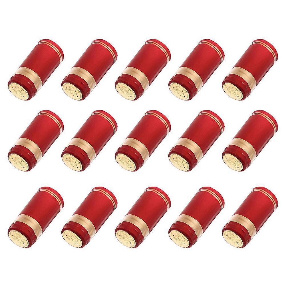 Shrink Tops for Secure Sealing 50Pcs Red Plastic Caps