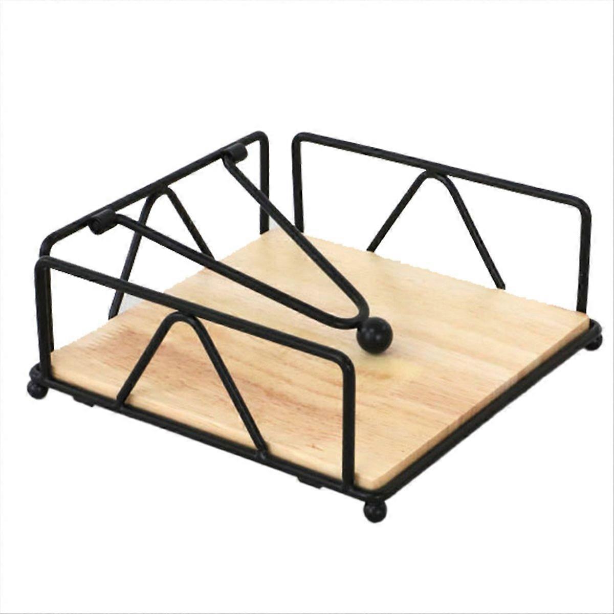 Solid Wood Tissue Holder Home Napkin Container Napkin Tissue Case, B