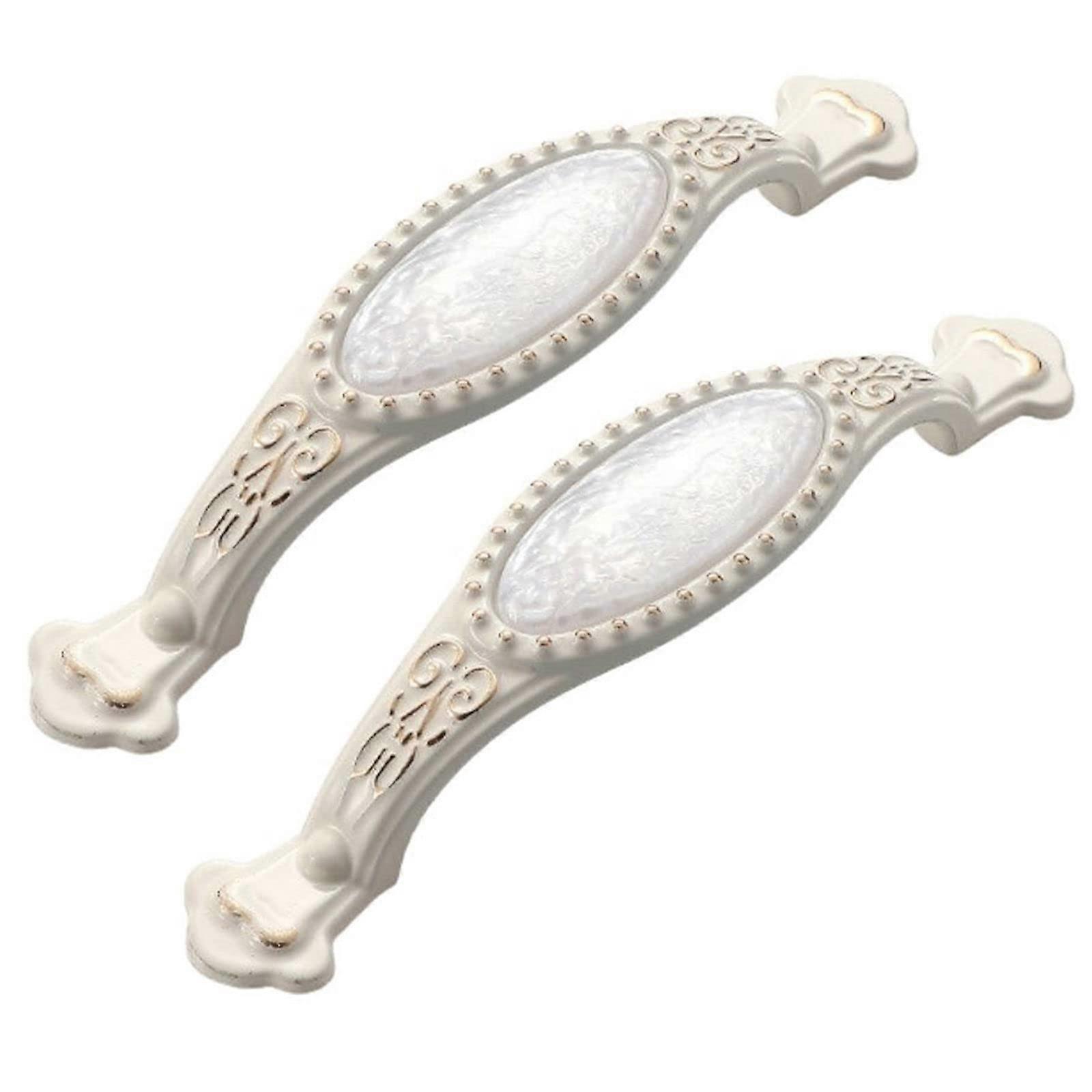 Modern White Jade Cabinet Handles and Elegant Cupboard Door Knobs for Wardrobe 12.8cm Drawer Pulls