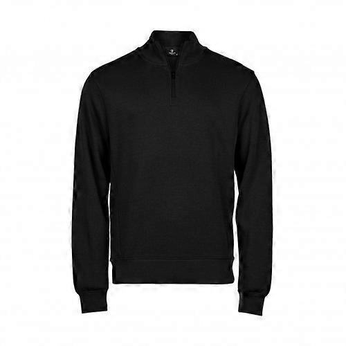 Tee Jays Mens Ribbed Interlock Half Zip Sweatshirt